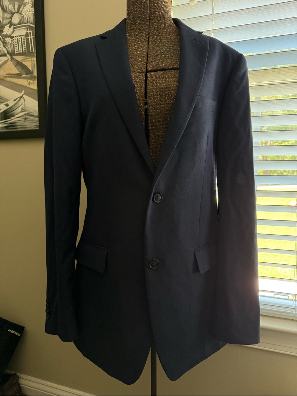 Alfani Men's Dark Navy Two-Button Blazer